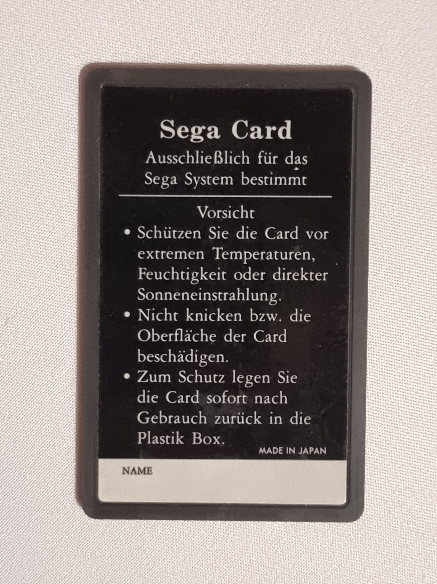 My Hero The Sega Card
